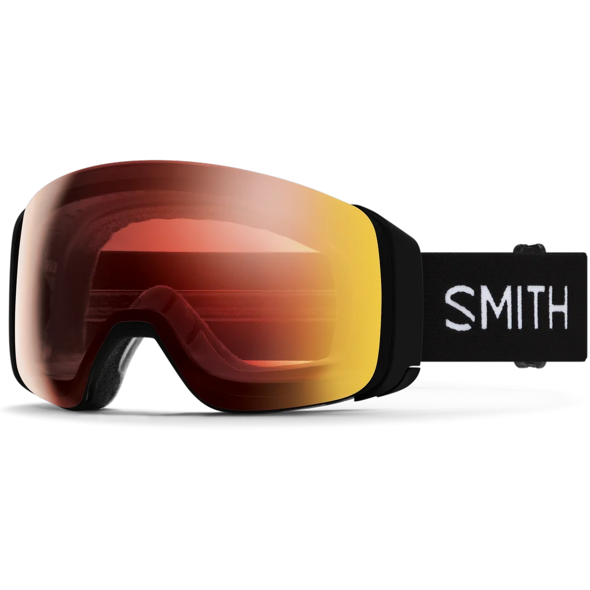 Smith Sport Optics 4D MAG Low Bridge Fit in Black + CP Pro Photo Red Mirror and CP Low Light Lens front left