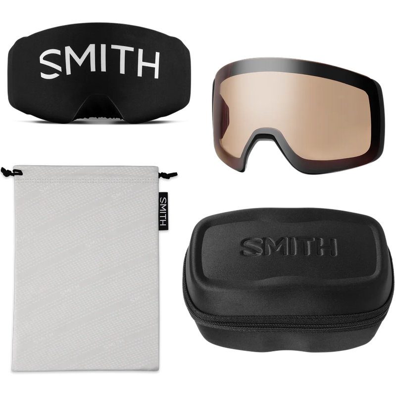 Smith Sport Optics 4D MAG Low Bridge Fit in Black + CP Pro Photo Red Mirror and CP Low Light Lens accessories and extra lens