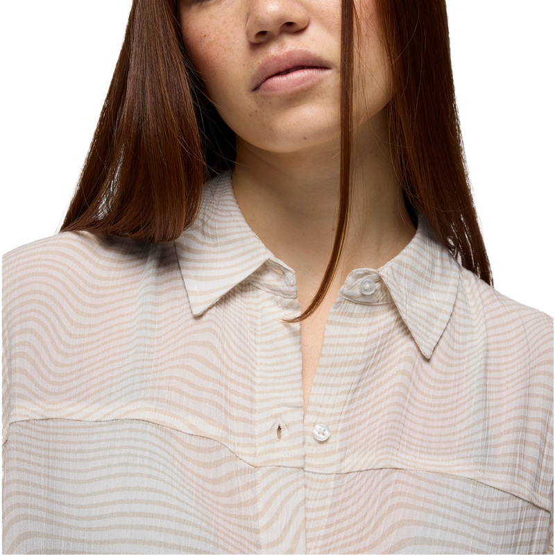 Women's Fernie Shirt, Prana Women's Fernie Shirt in 101-Soft White Wave collar