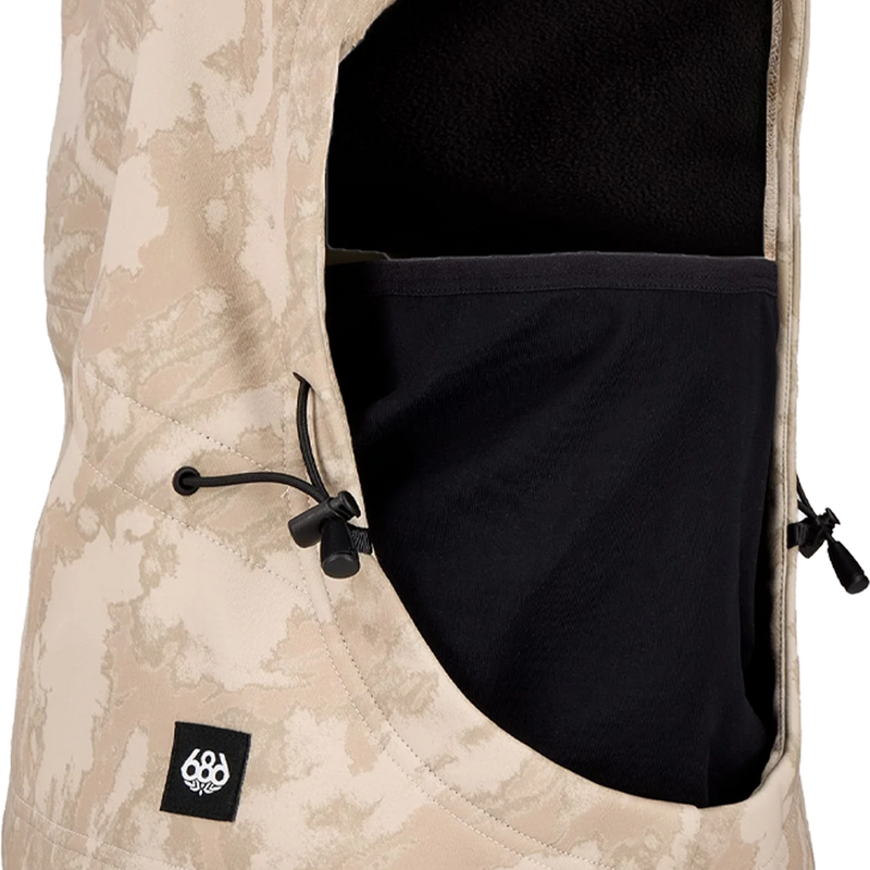 686 Men's Patriot Bonded Hood in Limestone Scratch Camo logo detail