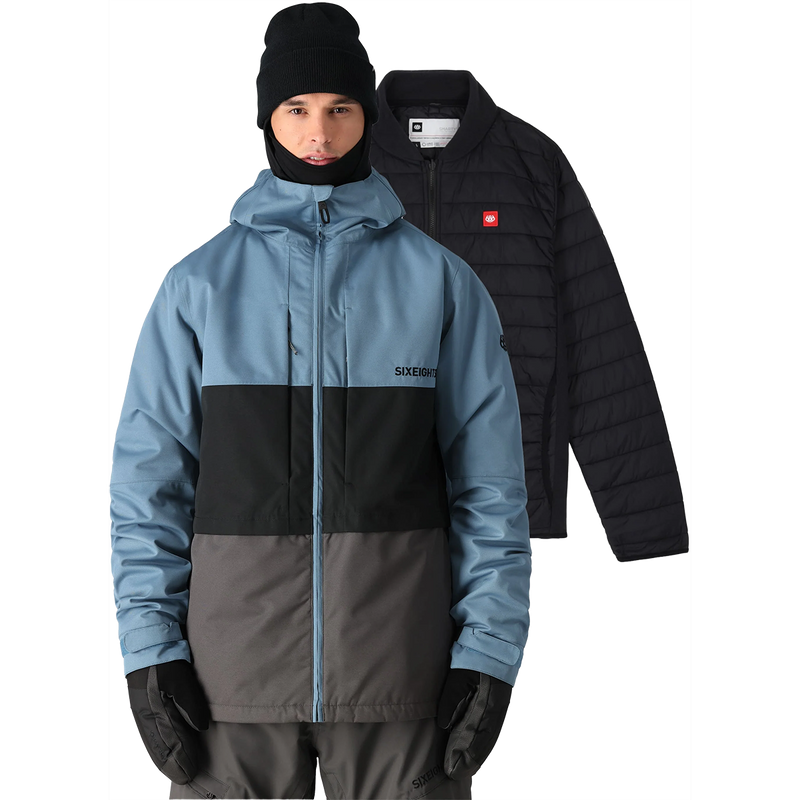 Men's Smarty 3-in-1 Form Jacket, 686 Smarty 3-in-1 Form Jacket in Stellar Blue Color block front and mid layer
