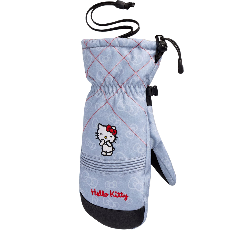686 Women's Jubilee Hello Kitty Mitt back of hand with character and logo