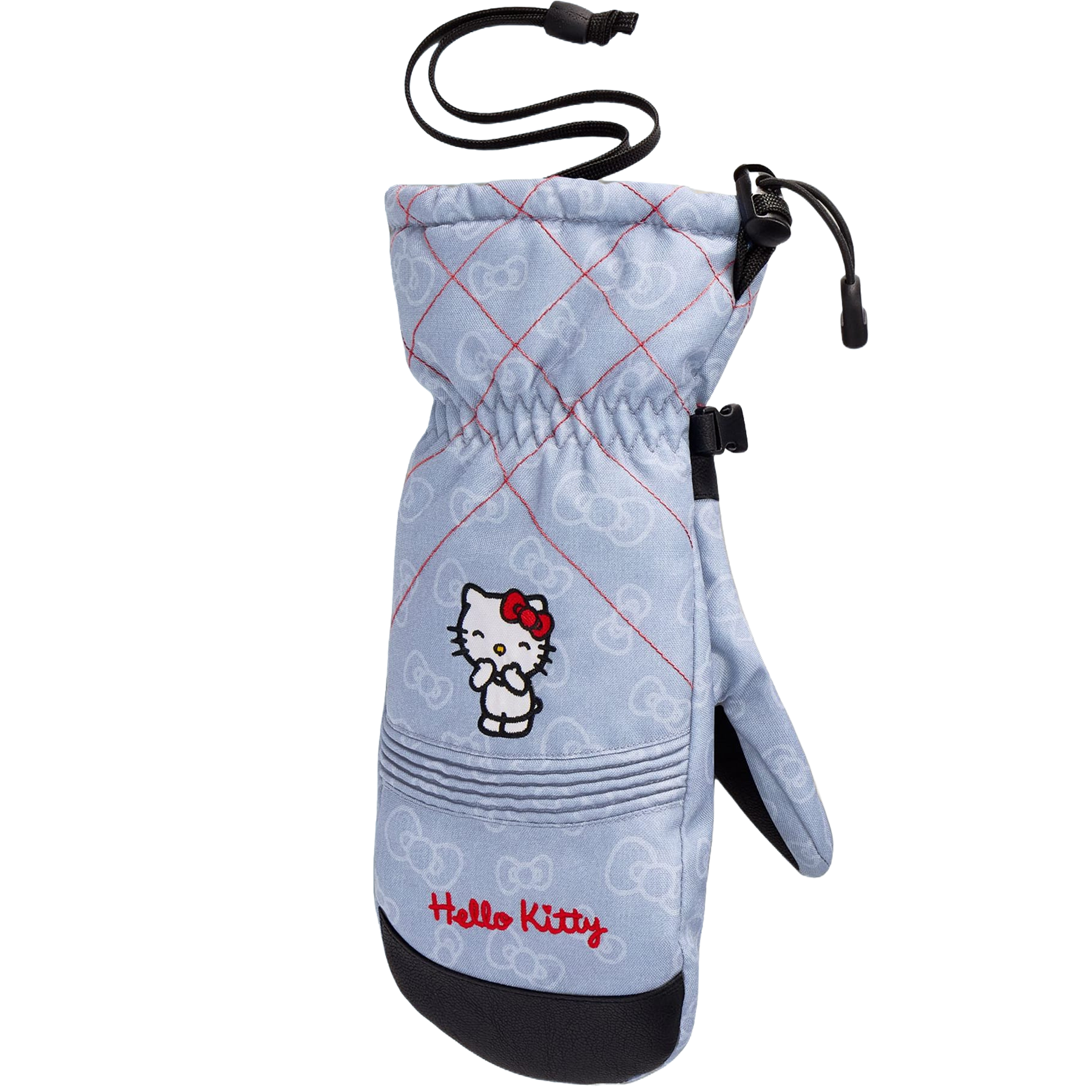 686 Women's Jubilee Hello Kitty Mitt back of hand with character and logo