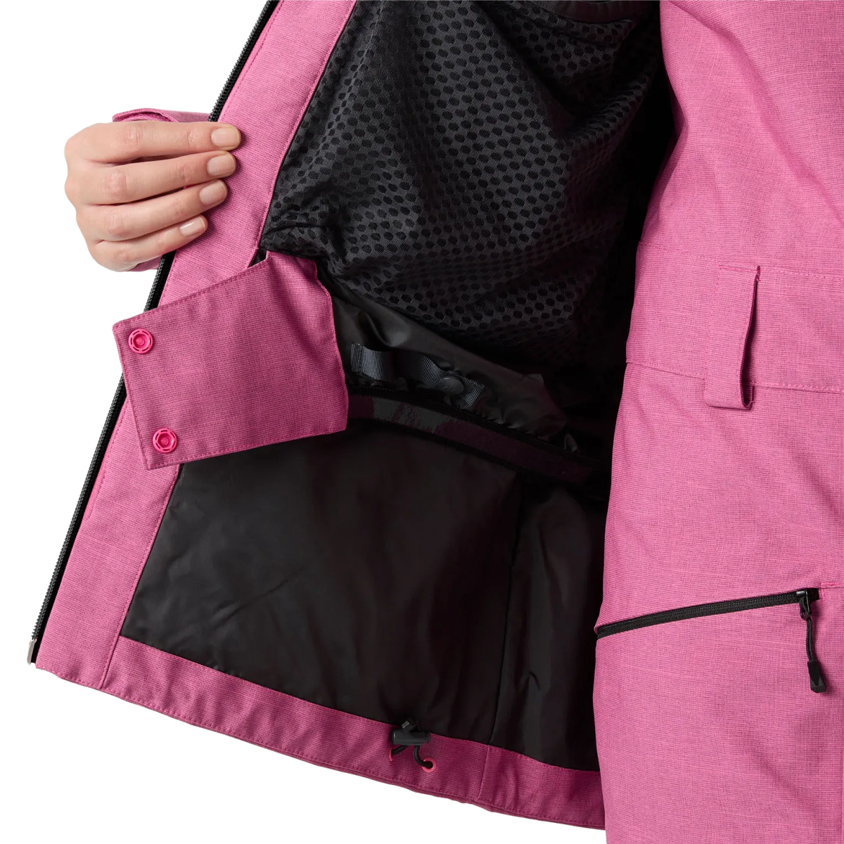 Helly Hansen Women's Powderqueen 3.0 Jacket in Hot Pink inside lining detail