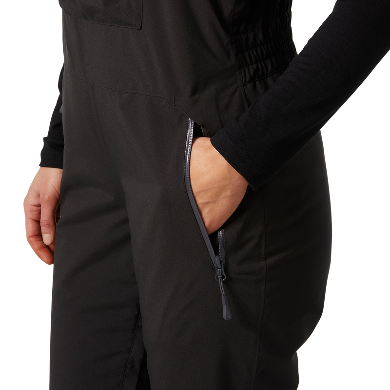 Women's Legendary Insulated Bib Pant, Helly Hansen Women's Legendary Insulated Bib Pant in Black right pocket
