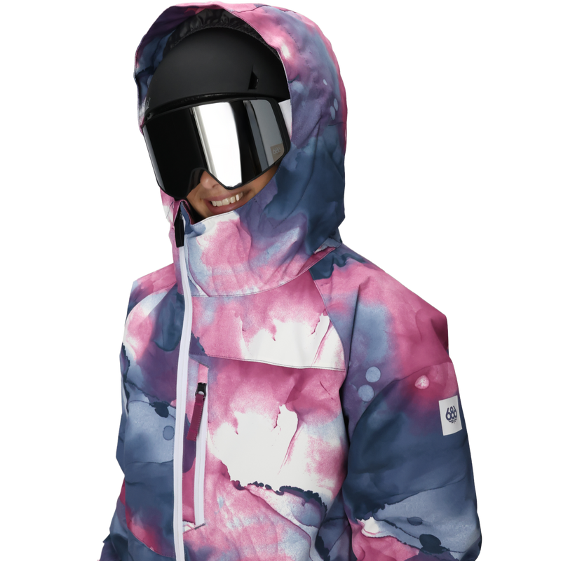 Youth Hydra Insulated Jacket, 686 Youth Hydra Insulated Jacket in VLTI Violet Ink hood