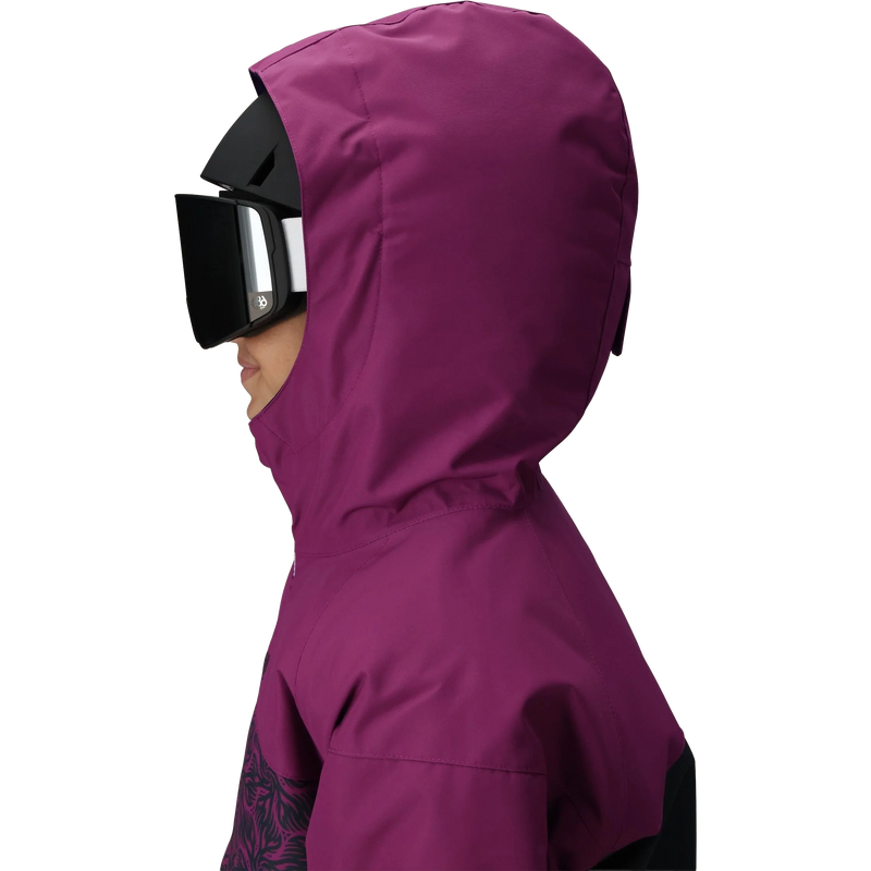 Youth Athena Insulated Jacket, 686 Youth Athena Insulated Jacket in VTCB-Violet Colorblock hood left