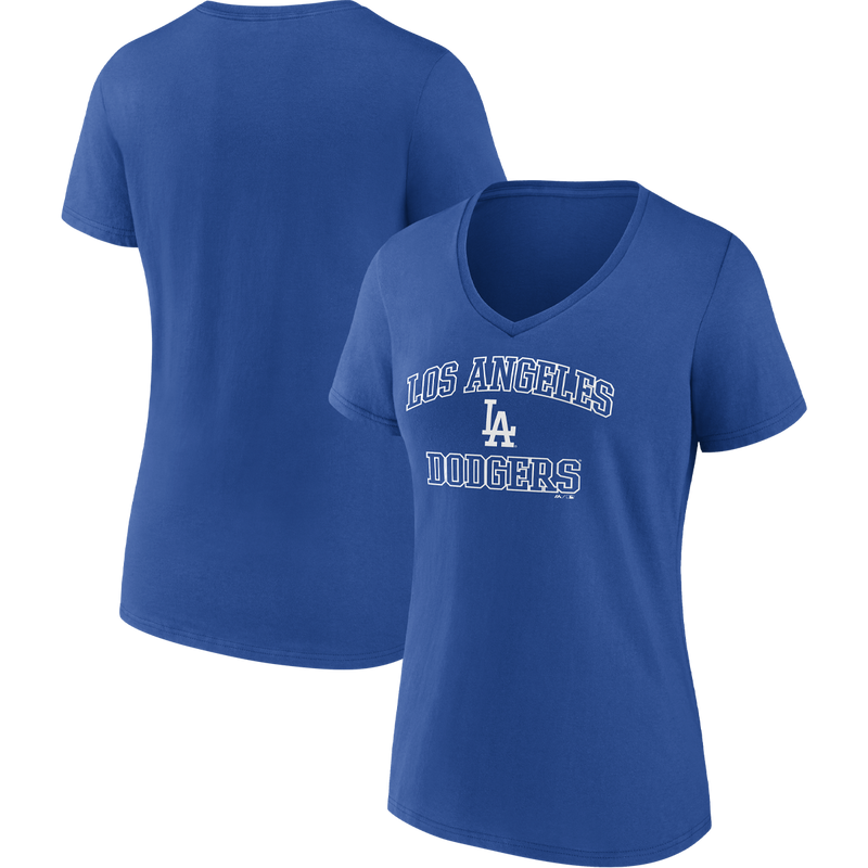 Women's Dodgers Cotton Heart and Soul Short Sleeve, Fanatics Women's Dodgers Cotton Heart and Soul Short Sleeve front and back