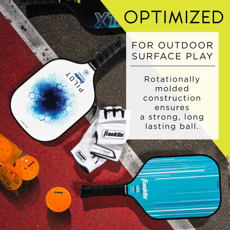 X-40 Pickleball (6 Pack), Franklin Sports X-40 Pickleball - 6 Pack infographic 