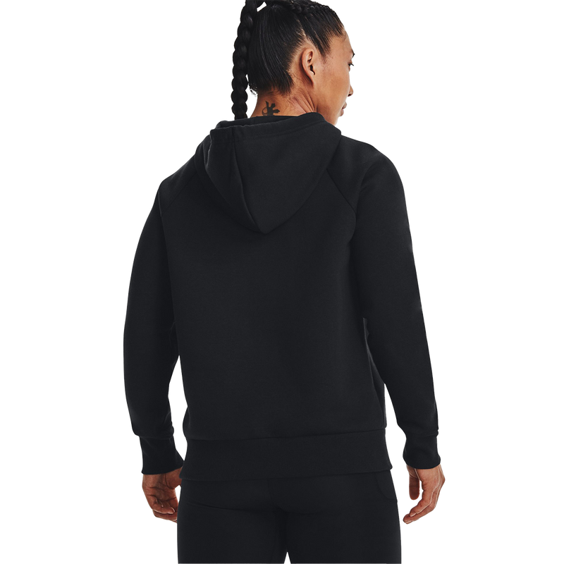 Women's Rival Fleece Hoodie, Under Armour Women's Rival Fleece Hoodie in 001-Black back