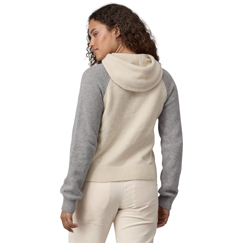 Women's Recycled Wool Hoodie, Patagonia Women's Recycled Wool-Blend Hooded Pullover Sweater back on model