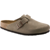 Birkenstock Women's Boston Soft Footbed - Regular in Taupe Suede