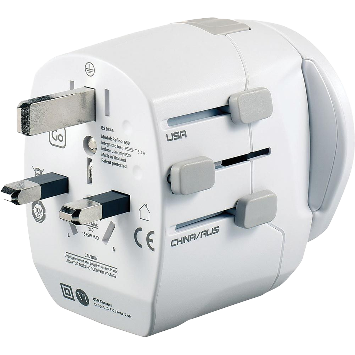 Worldwide Grounded Adaptor USB alternate view