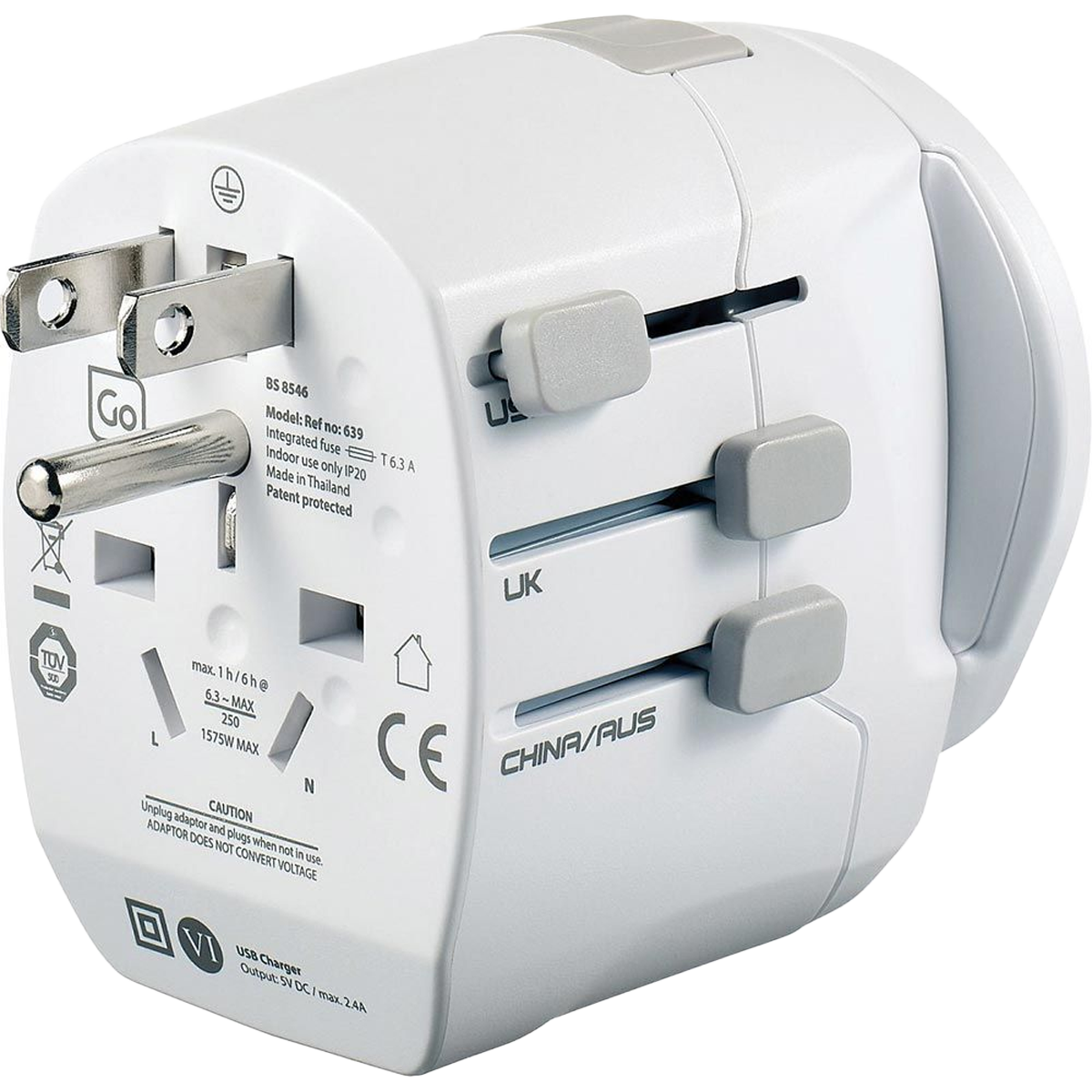 Worldwide Grounded Adaptor USB alternate view