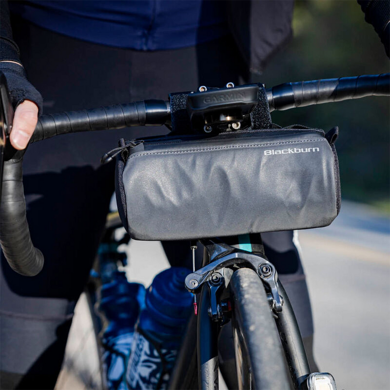 Grid Handlebar Bag, Blackburn Grid Handlebar Bag in Black on bike