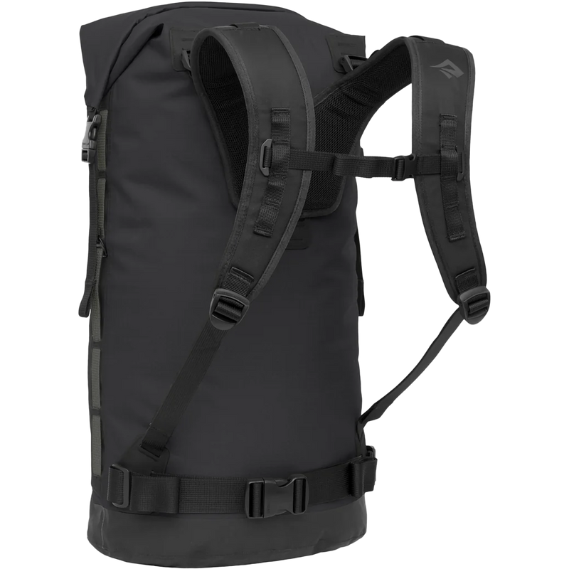 Big River Dry Backpack 50L, Sea to Summit Big River Dry Backpack 50L in Jet Black harness and waistbelt