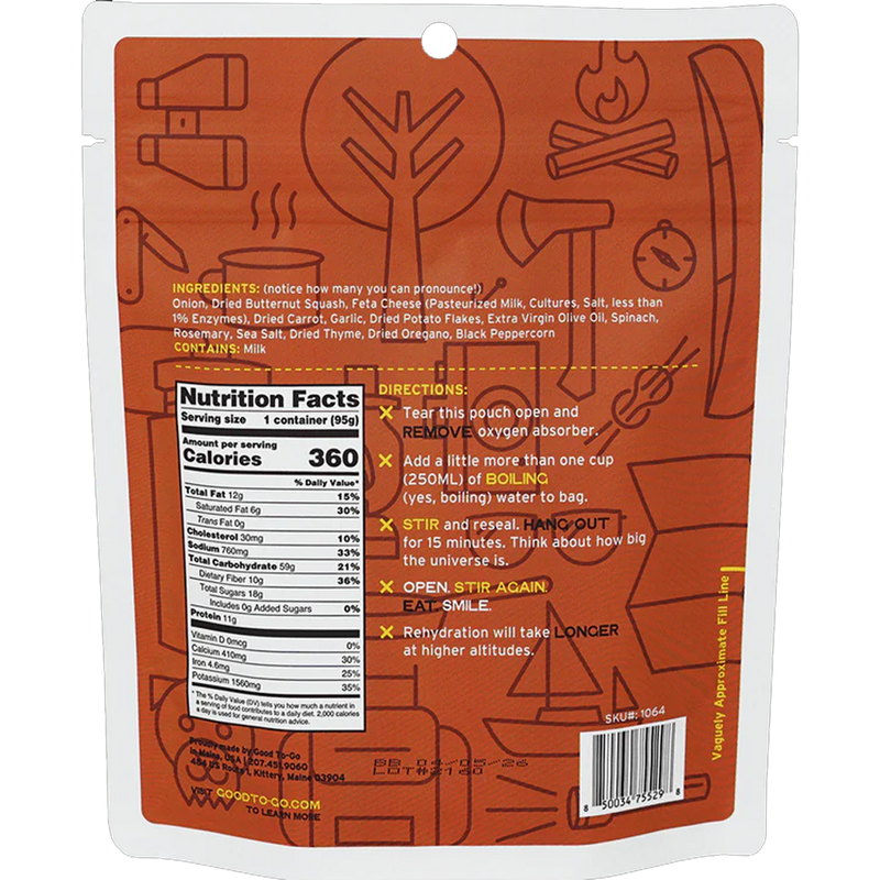 Essential 5-Day Emergency Food Kit, Good To-Go Breakfast Hash back of package