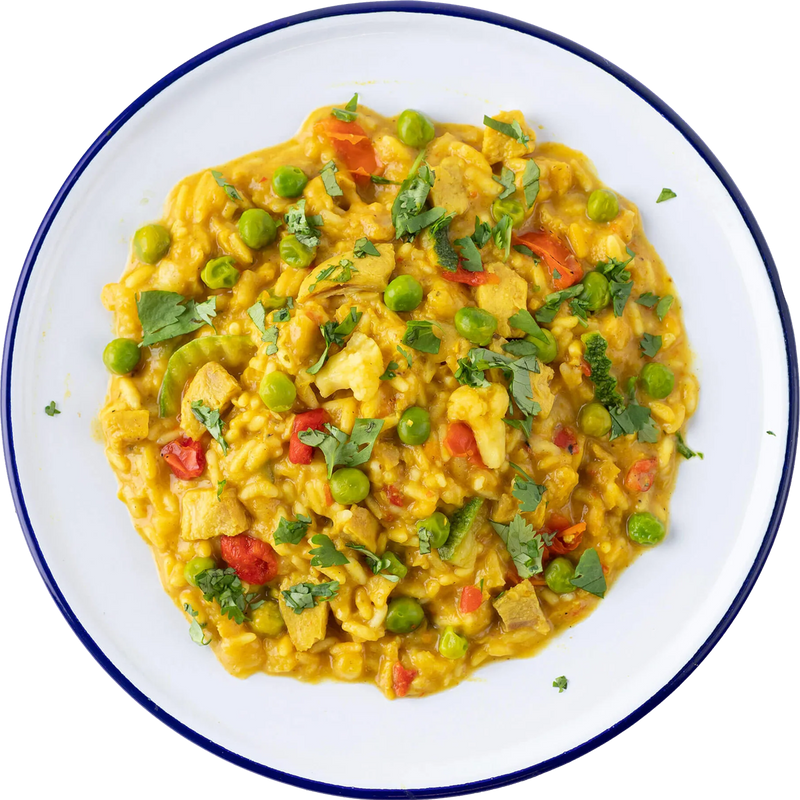 Yellow Curry with Chicken Rice (2 Servings), Mountain House Yellow Curry with Chicken Rice (2 Servings) in bowl