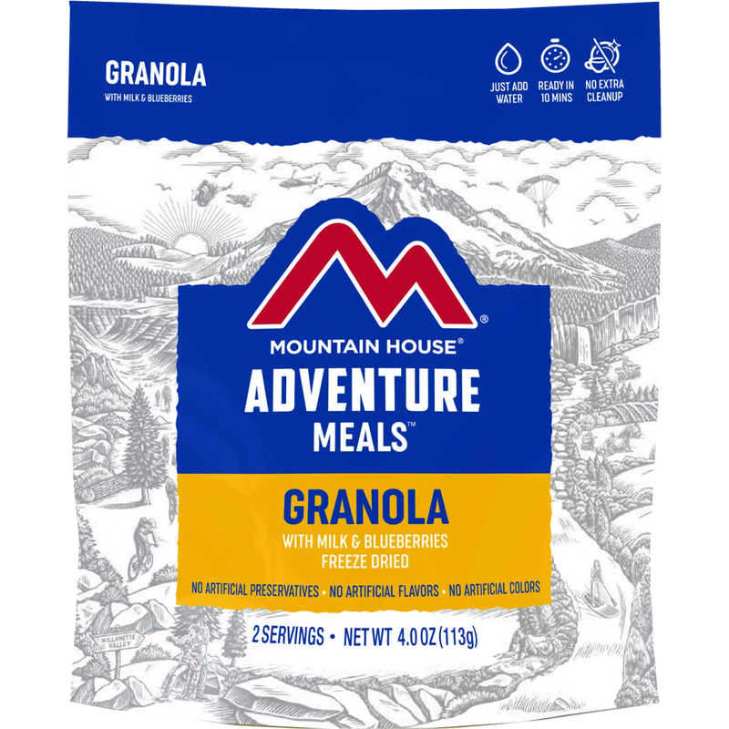Granola with Milk & Blueberries (2 Servings)