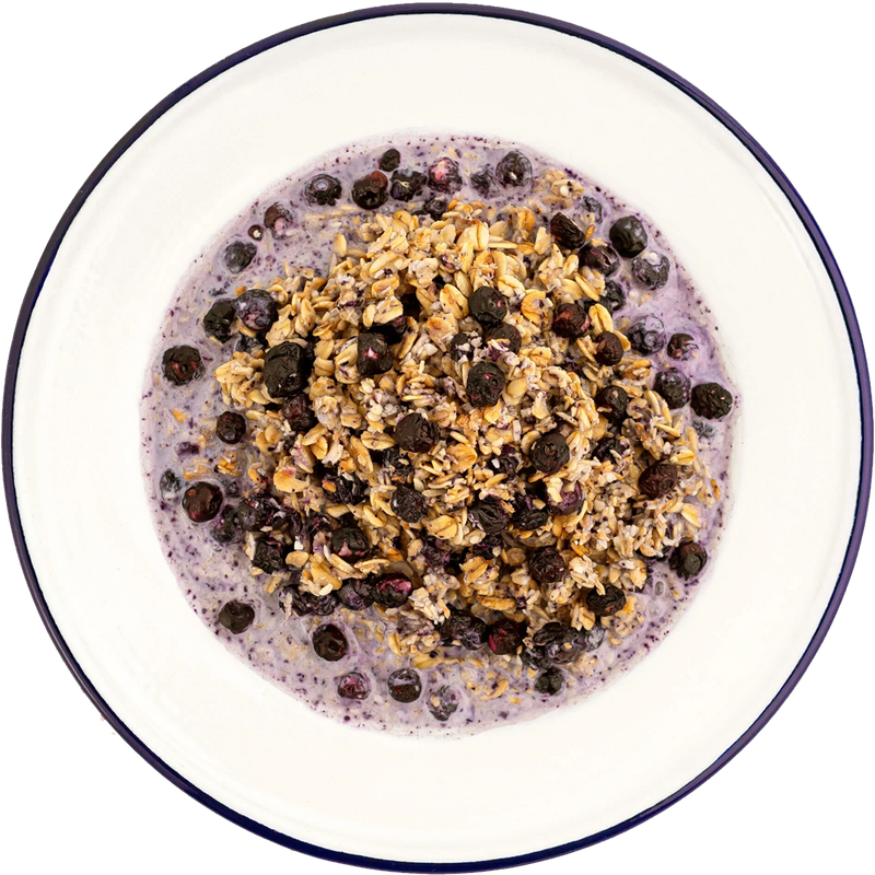 Granola with Milk & Blueberries (2 Servings)