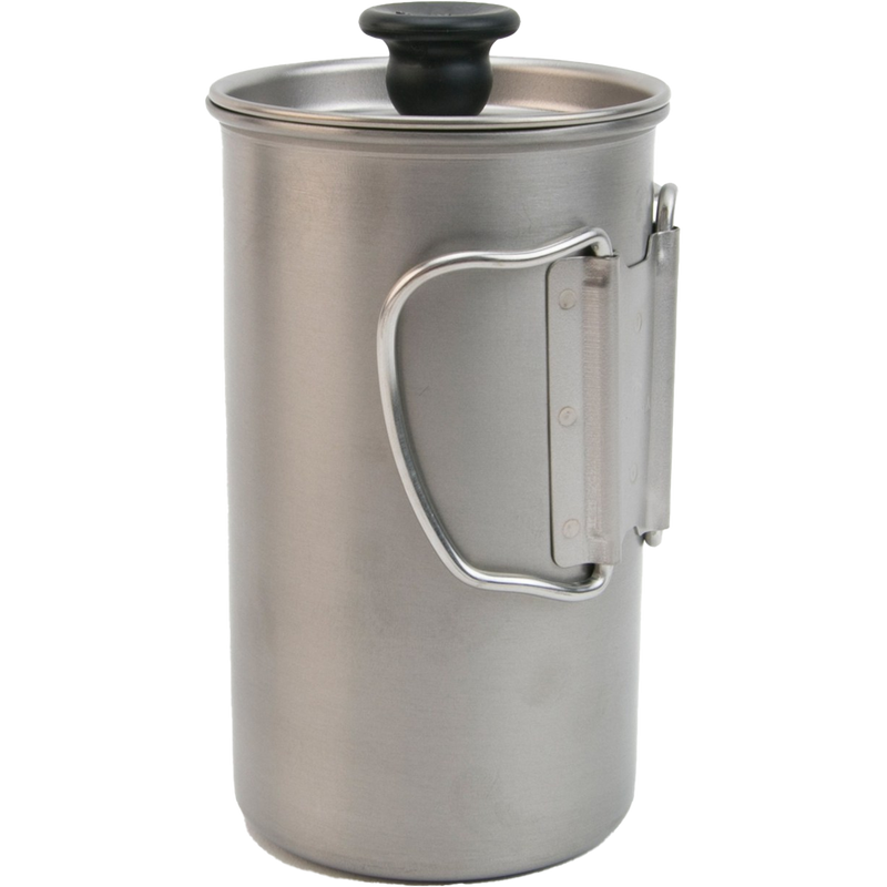 Titanium French Press, Snow Peak Titanium French Press handles closed