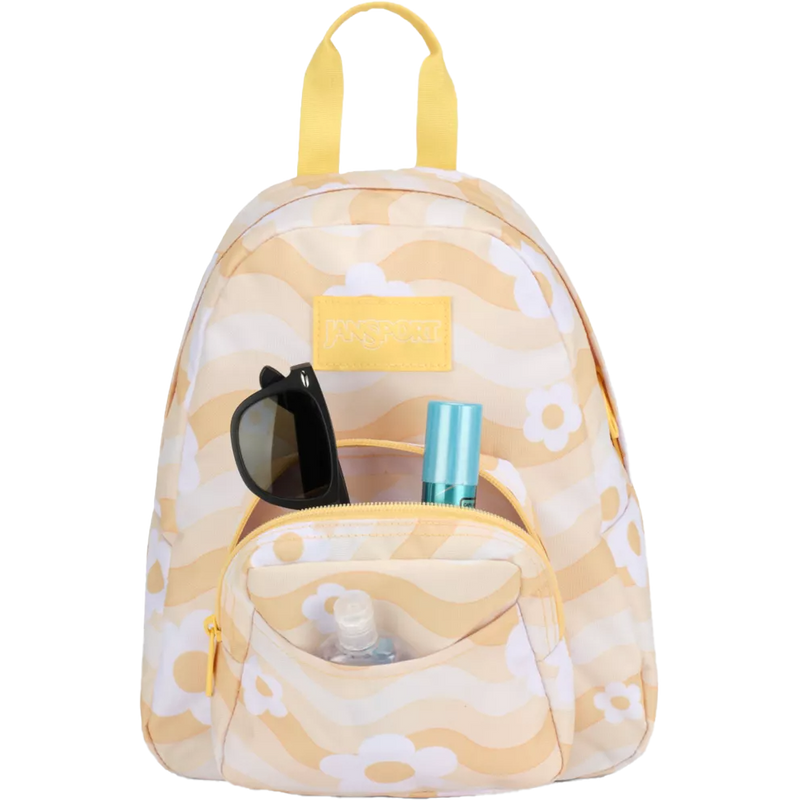 Half Pint, Jansport Half Pint in Flower Power Yellow front pockets