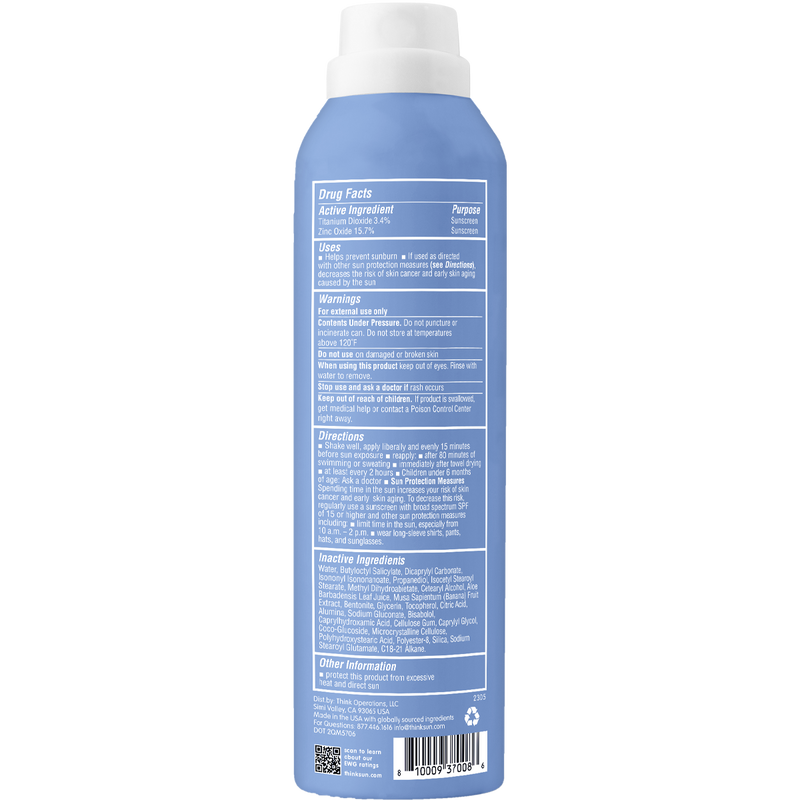 Thinksport Mineral Spray SPF 50, Thinksport Mineral Spray SPF 50 drug facts