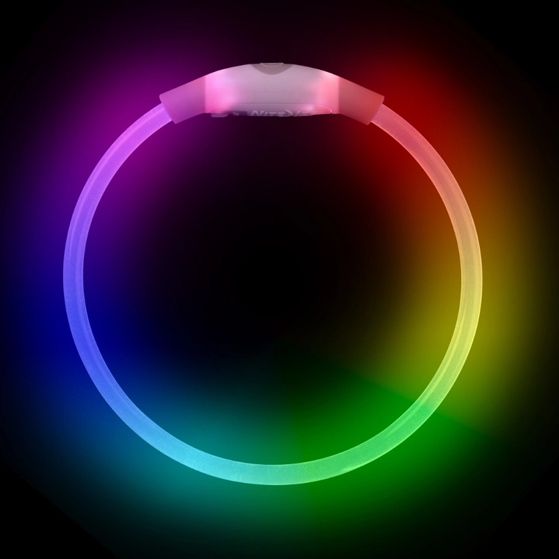 NiteHowl Mini Rechargeable LED Safety Necklace, Nite Ize NiteHowl Mini Rechargeable LED Safety Necklace lit up