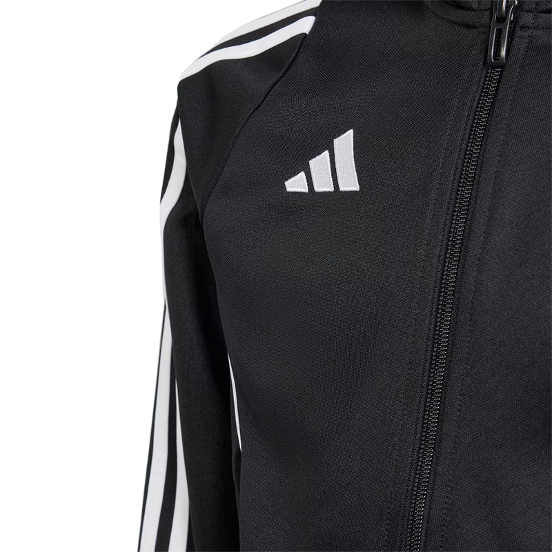 Youth Tiro 24 Track Jacket, Adidas Youth Tiro 24 Track Jacket in Black/White front logo