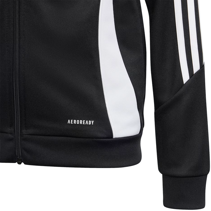 Youth Tiro 24 Track Jacket, Adidas Youth Tiro 24 Track Jacket in Black/White front bottom logo