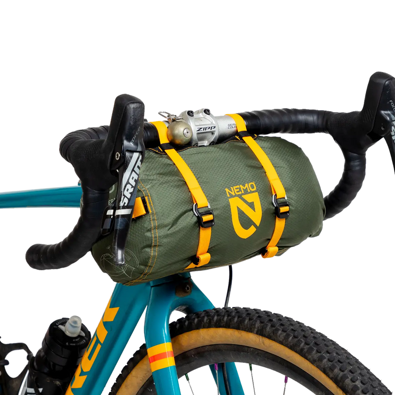 Dragonfly OSMO Bikepack 1 Person Tent, Nemo Dragonfly Bikepack OSMO 1 Person Tent on bike