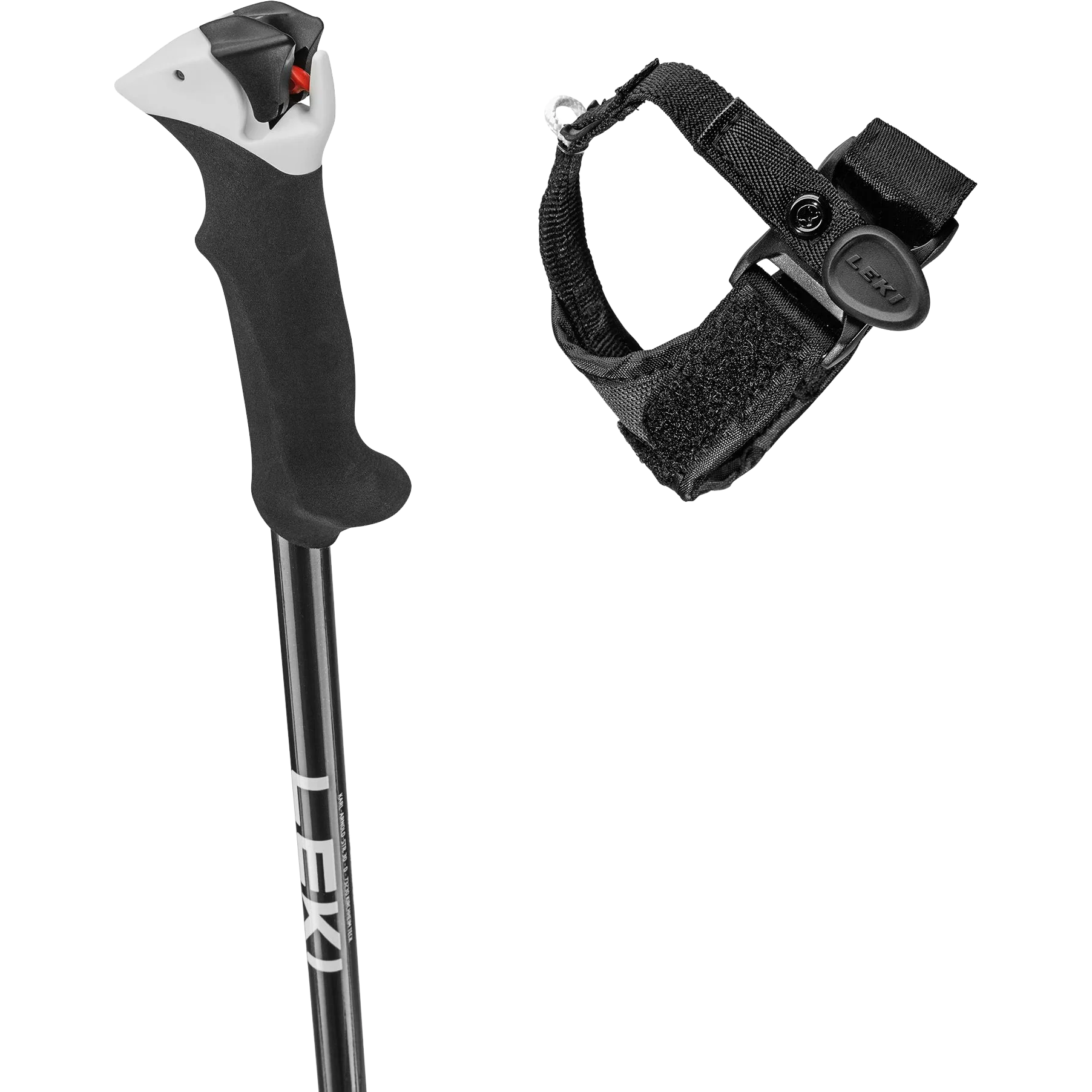 Leki Stella S Trigger Poles in White/Black grip and strap separated