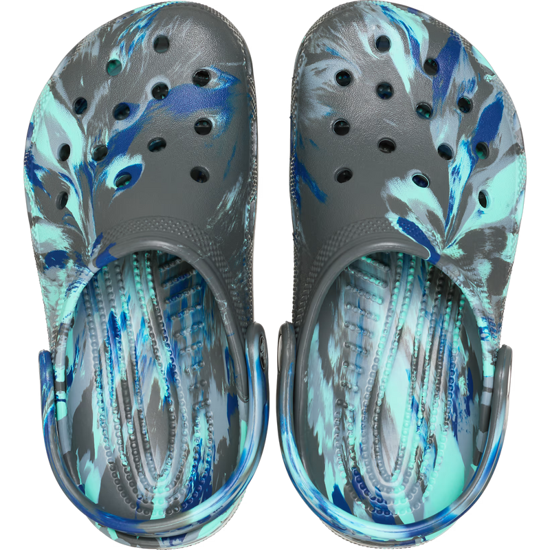 Youth Classic Marble Clog, Crocs Youth Classic Marbled Clog in 0RV-Carbon/Multi pair top