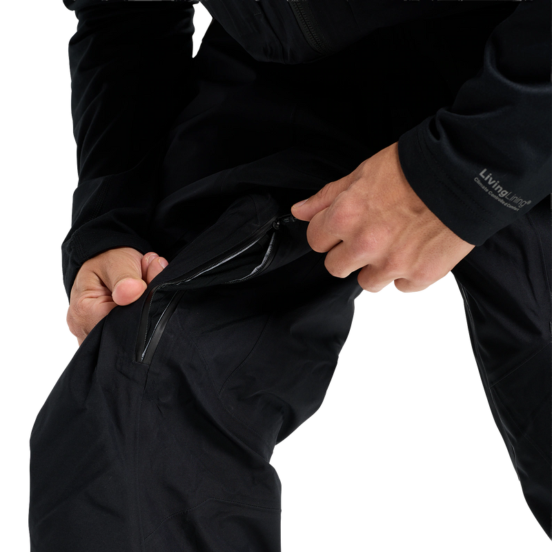 Men's [ak] Freebird GORE-TEX 3L Stretch Bib Pants, Burton Men's [ak] Freebird GORE-TEX 3L Stretch Bib Pants in A04 True Black leg vent