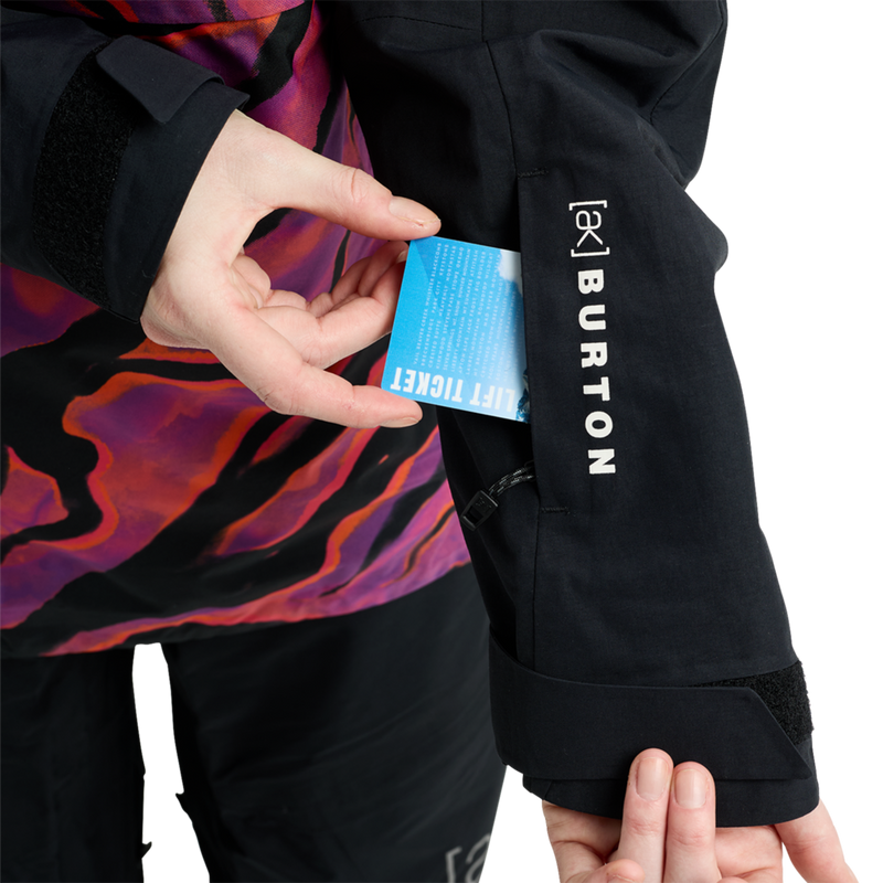 Women's [ak] GORE-TEX Kimmy 2L Anorak Jacket, Burton Women's [ak] GORE-TEX Kimmy 2L Anorak Jacket in E1J-Slash Multi/True Black pass pocket