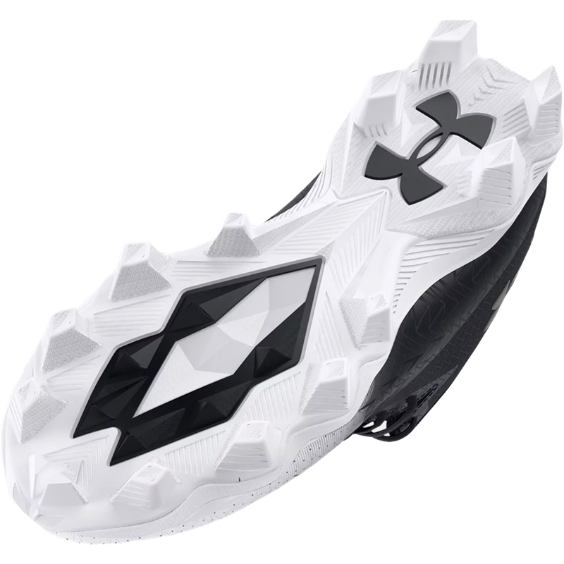 Youth Spotlight Franchise RM 4.0 Football Cleats, Under Armour Youth Spotlight Franchise 4.0 RM Football Cleats in black bottom cleat