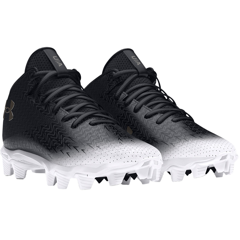 Youth Spotlight Franchise RM 4.0 Football Cleats, Under Armour Youth Spotlight Franchise 4.0 RM Football Cleats in black pair