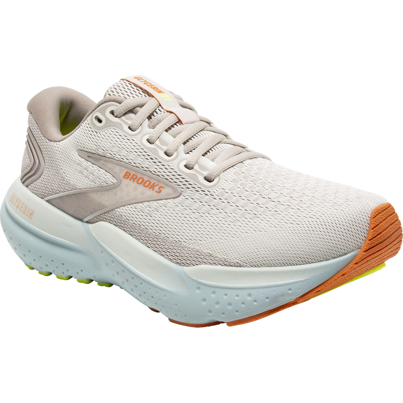 Women's Glycerin 21, Brooks Women's Glycerin 21 in 195-Coconut/Aqua/Autumn Sunset front right