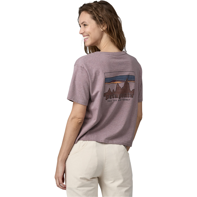 Women's '73 Skyline Easy-Cut Responsibili-Tee, Pataagonia Women's '73 Skyline Organic Easy Cut Tee in STMA-Stormy Mauve back