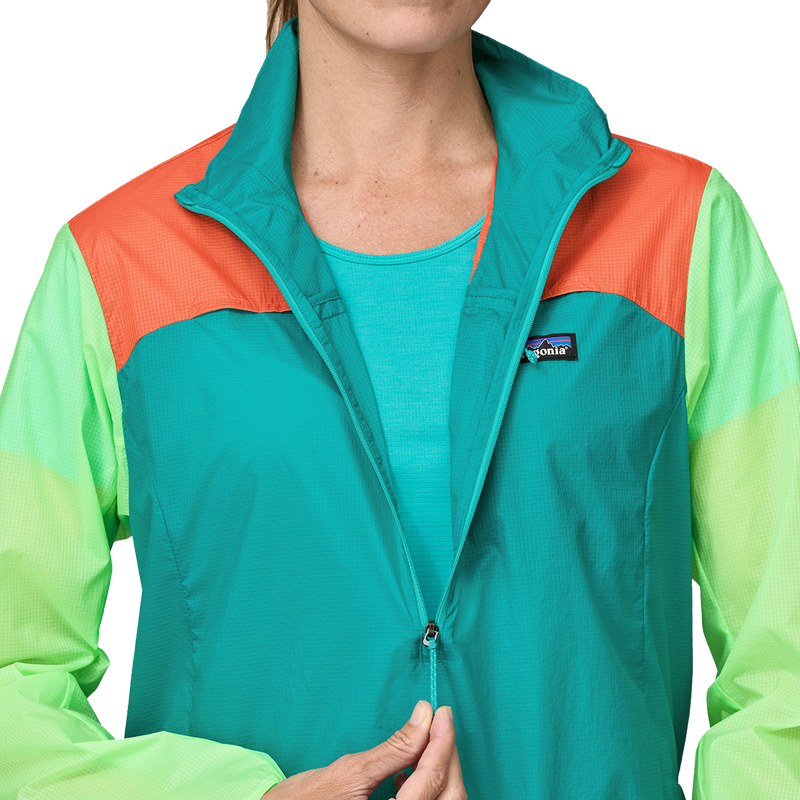 Women's Houdini Stash 1/2 Zip, Patagonia Women's Houdini Stash 1/2 Zip Pullover front zip