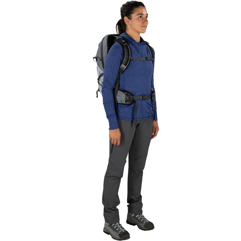 Women's Tempest Pro 20, Osprey Women's Tempest Pro 20 Silver Lining on model