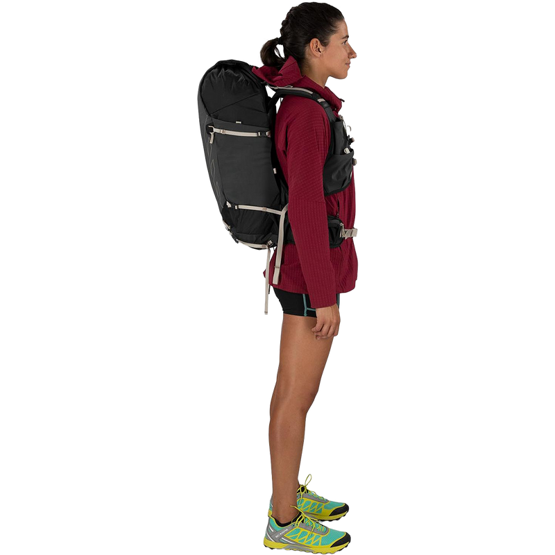 Women's Tempest Velocity 30, Osprey Women's Tempest Velocity 30 in Pashmina/Melon on model right