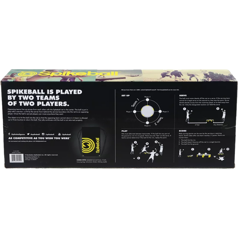 Spikeball Standard 3-Ball Kit, Kankakee Spikeball Standard 3-Ball Kit Back of Box