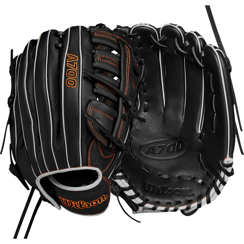 A700 12.5” Outfield Baseball Glove, Wilson A700 12.5” Outfield Baseball Glove Front and Back