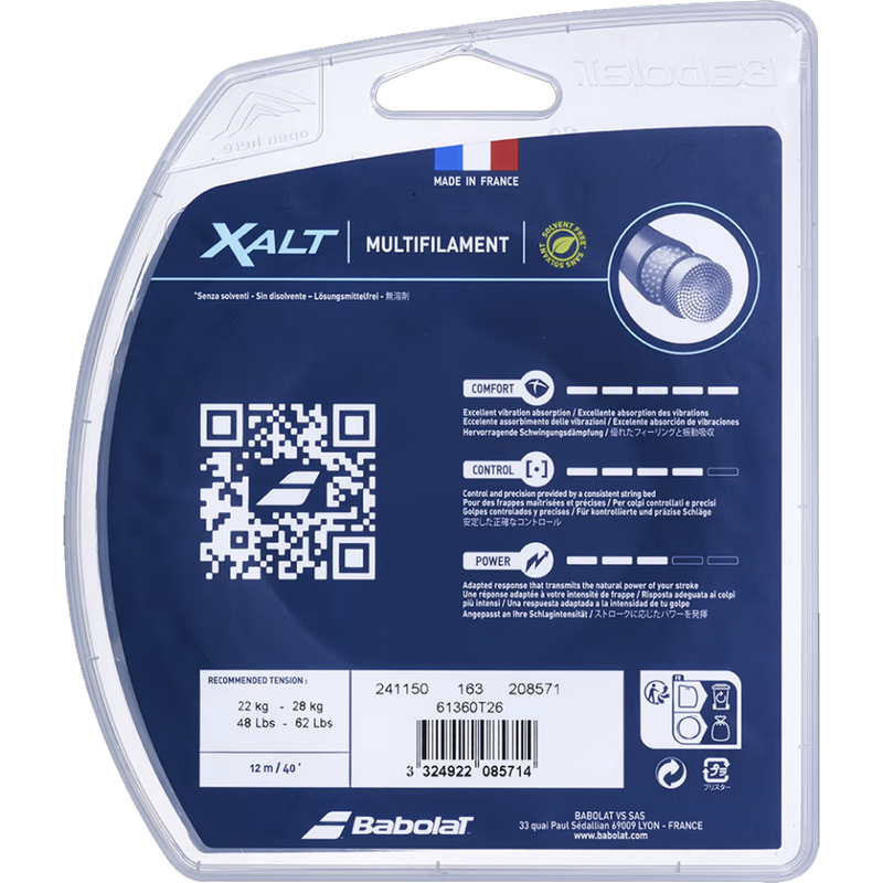 Xalt 12M, Babolat Xalt 12M back of package