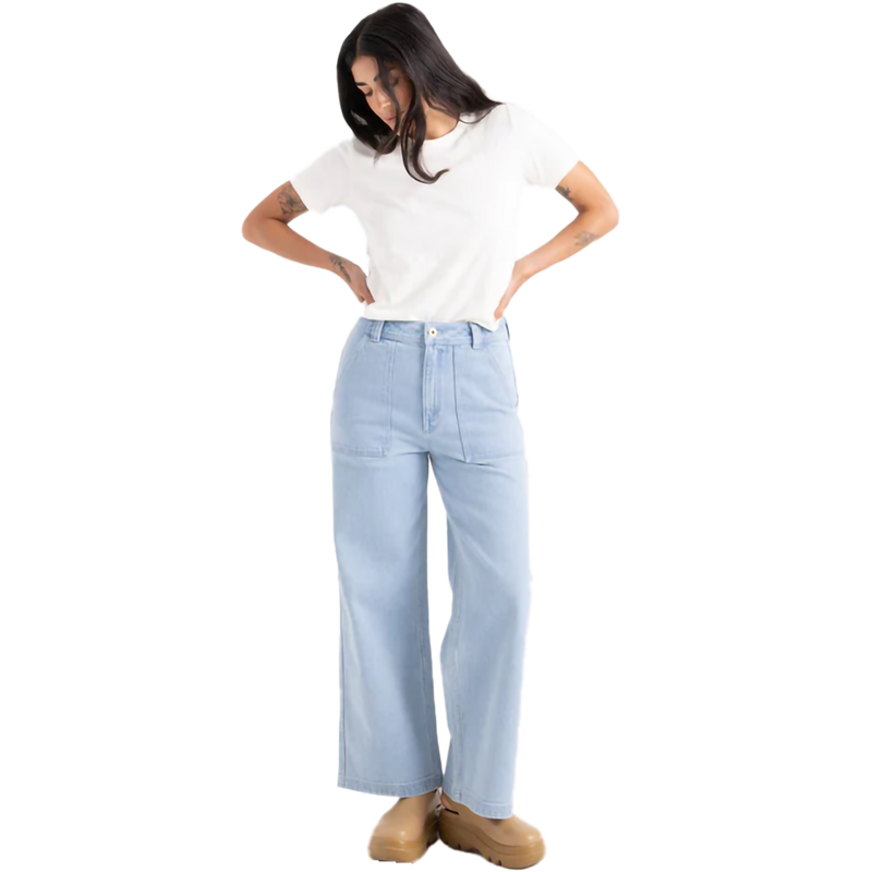 Women's HWY SS125 Pant, Roark Women's HWY SS125 Pant in Bleach Wash Indigo front