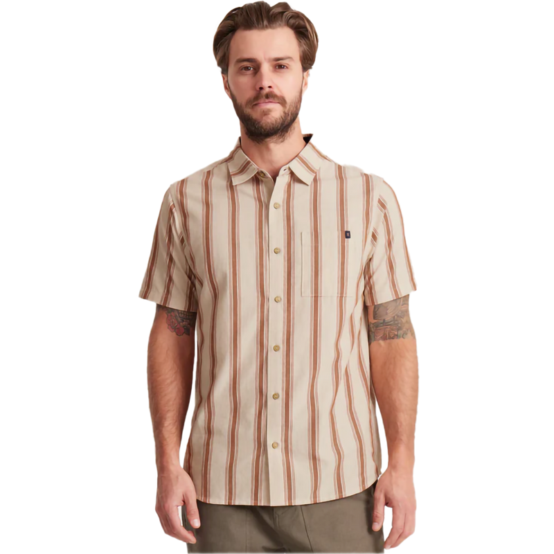 Men's Journey Short Sleeve, Roark Men's Journey Short Sleeve in SRB-Stripe Bone front