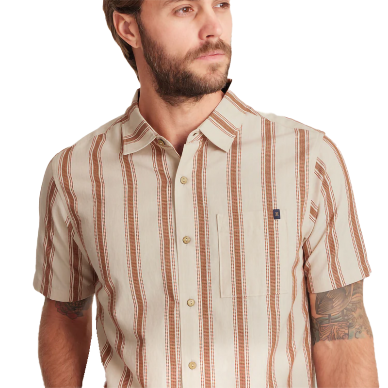 Men's Journey Short Sleeve, Roark Men's Journey Short Sleeve in SRB-Stripe Bone front