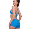 Jolyn Women's Piha Surf Short Bottom in Waterfalls Ribbed back left