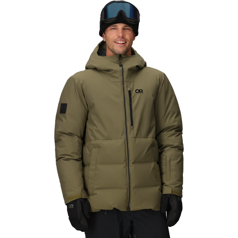 Men's Snowcrew Down Jacket, Outdoor Research Men's Snowcrew Down Jacket in 2288-Ranger Green front